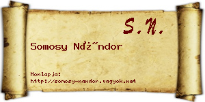 Somosy Nándor névjegykártya